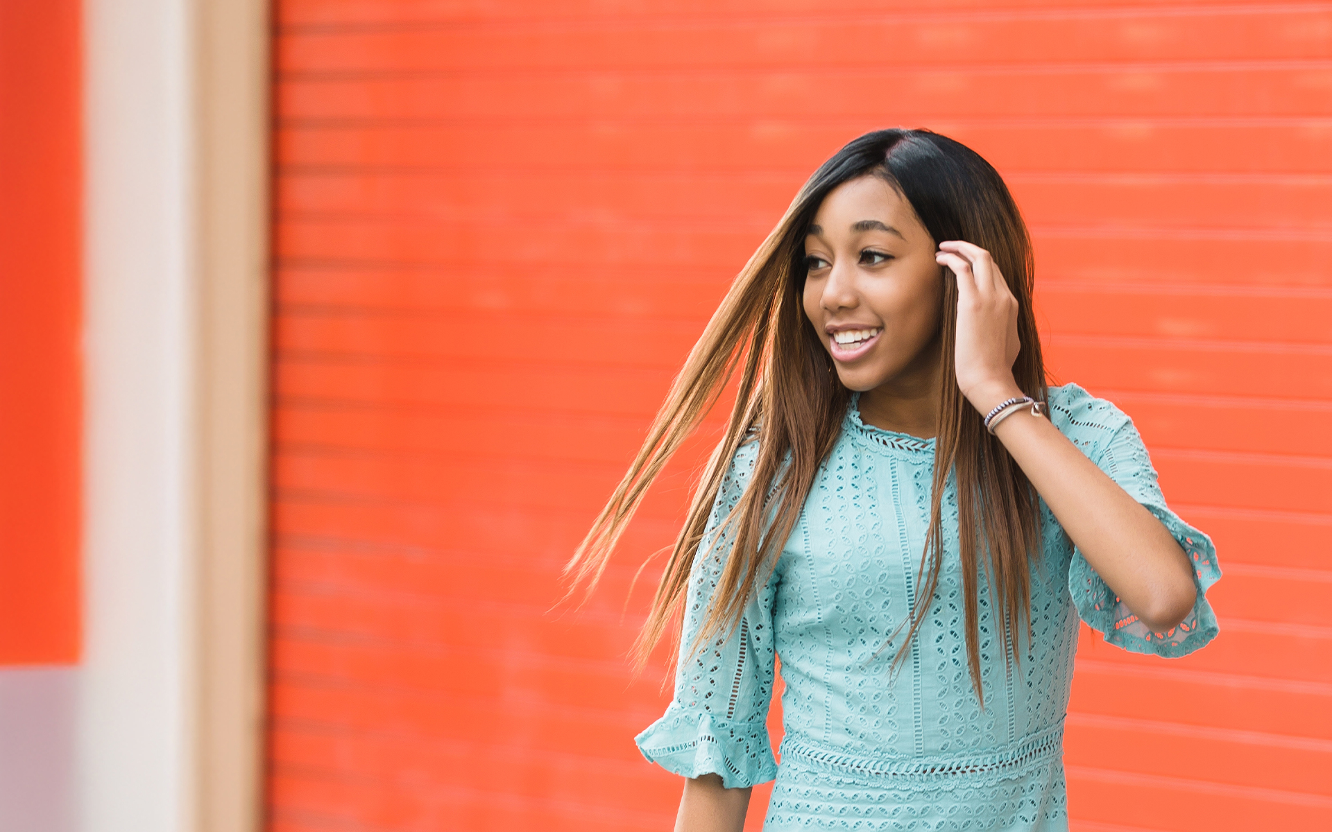 Young Smiling Girl Outdoors
