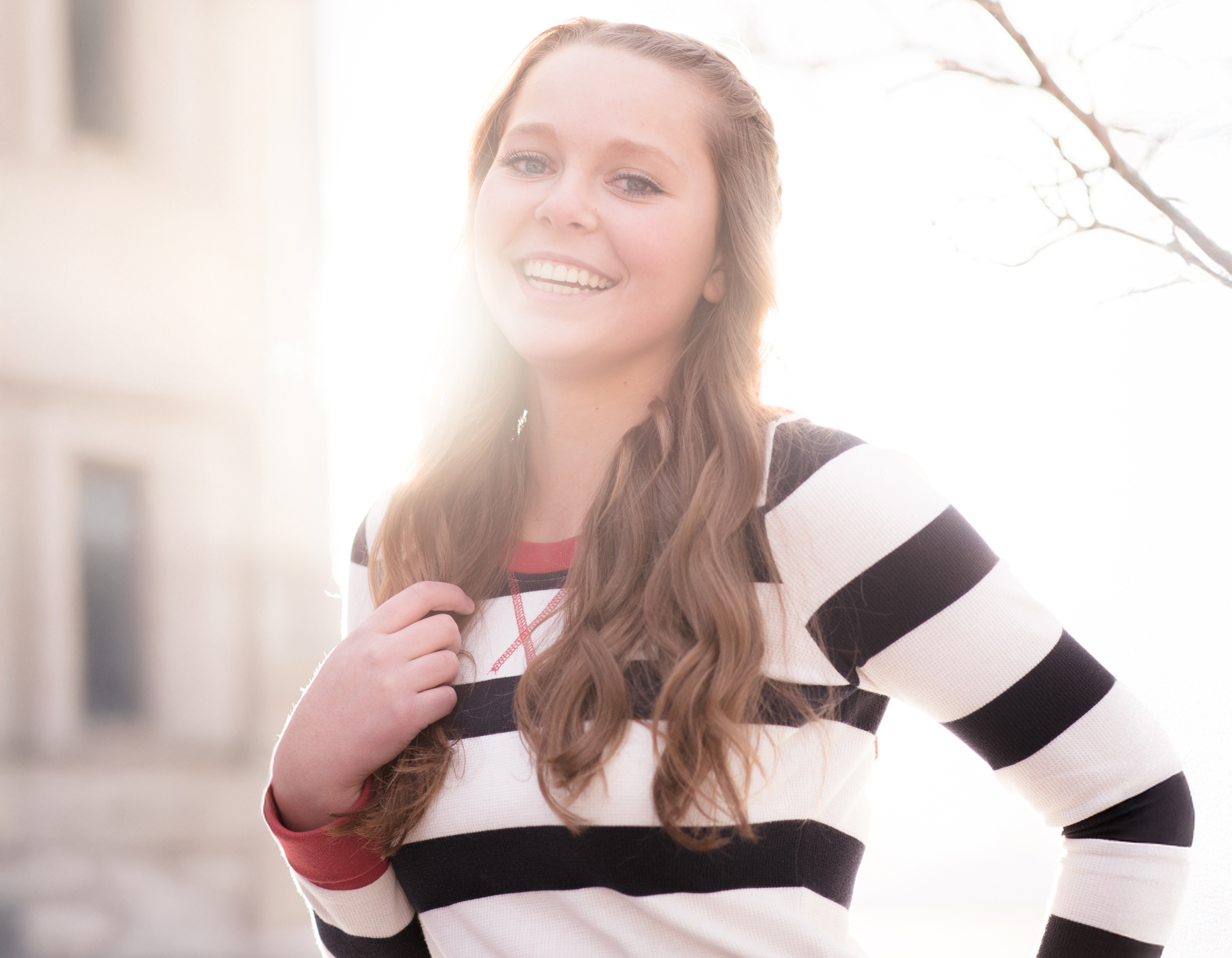 Smiling Female Patient Standing Outdoors